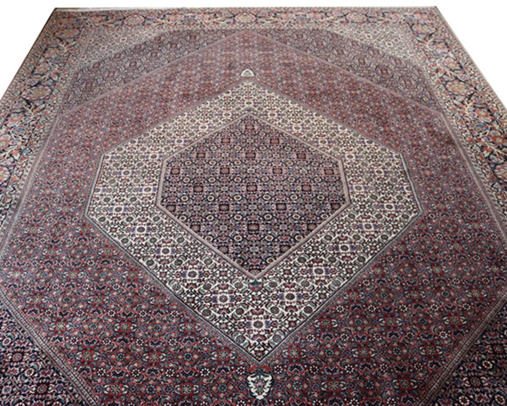 Teppich, Bidjar, blau/rot/beige, Gebrauchsspuren, 350 cm x 250 cm