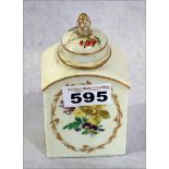 Meissen Teedose mit Blumenmalerei, Deckel geklebt, H 13 cm, Gebrauchsspuren