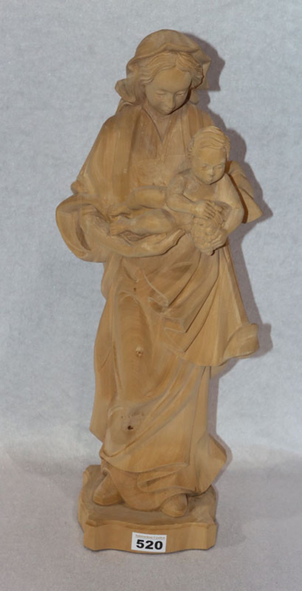 Holzfigur 'Maria mit Kind', ungefaßt, H 60 cm