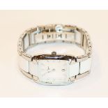 Jacques Lemans Damen Armbanduhr mit Datumsanzeige, Stahl mit weißem Dekor, leichte