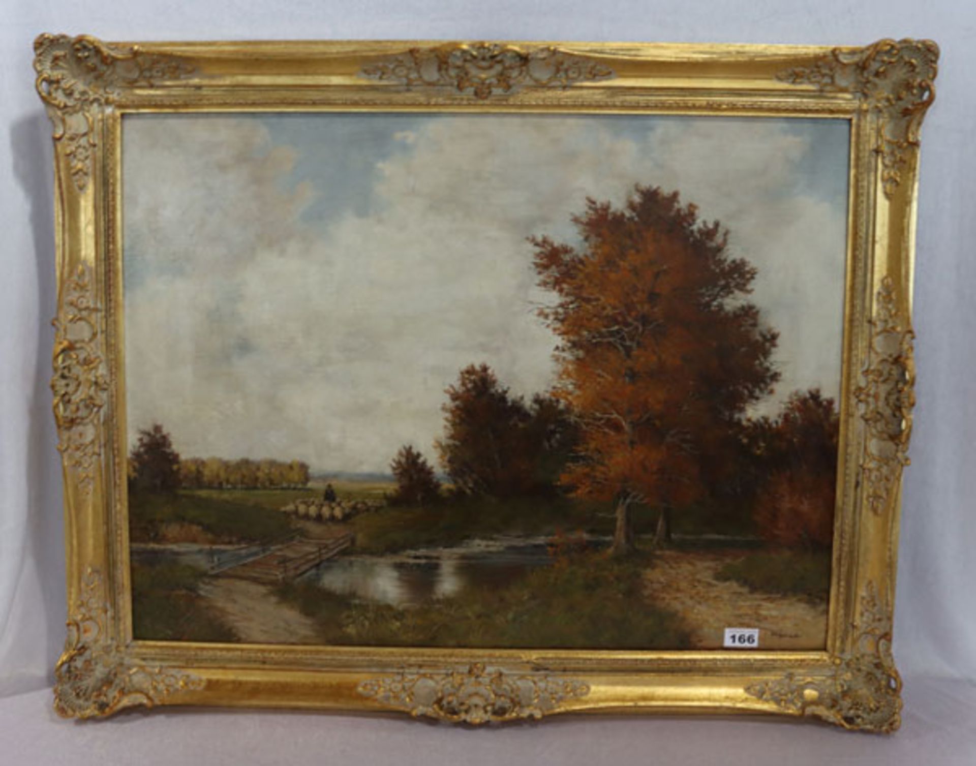 Gemälde ÖL/LW 'Sonniger Herbsttag', J. Sefried, Josef Sefried, Künstler des 20. Jahrhunderts,