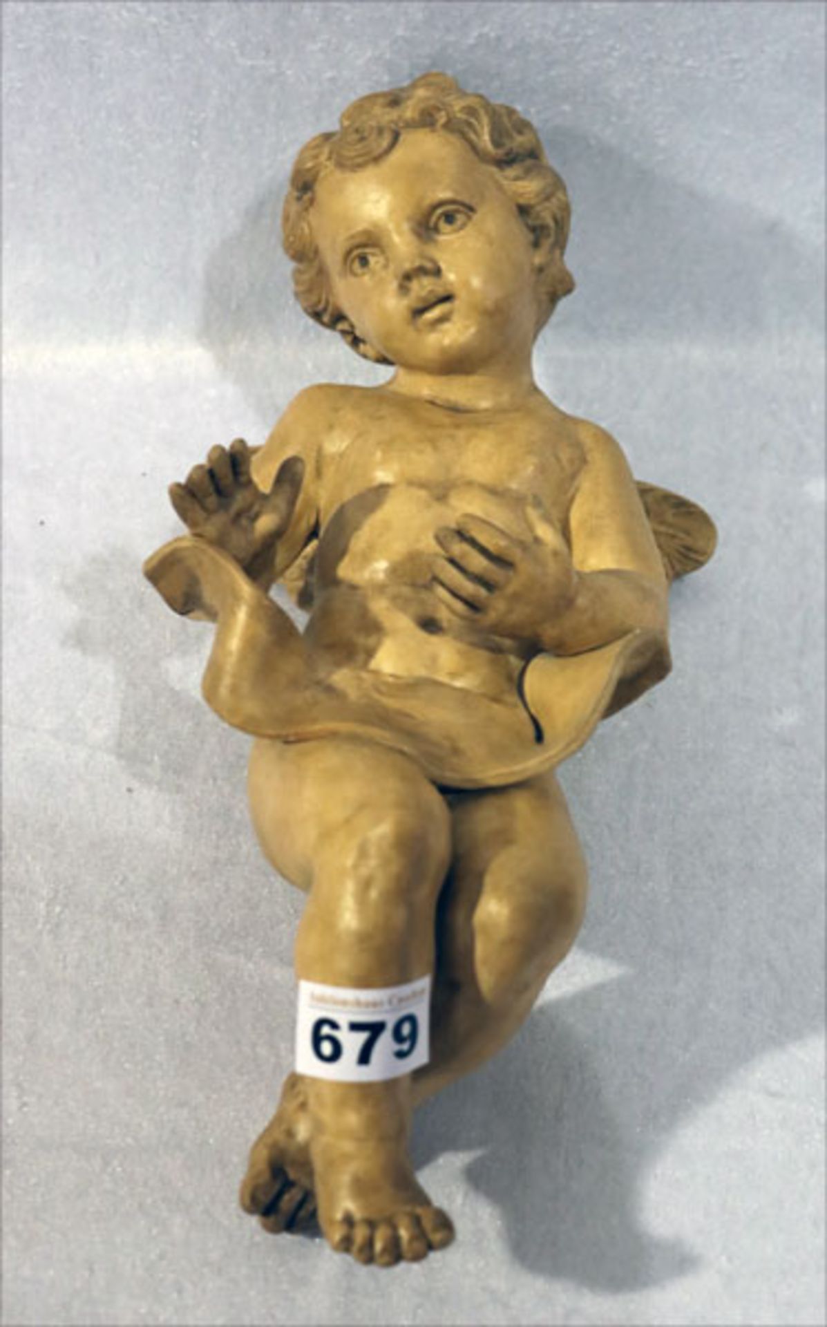 Keramik Figur 'Engel', braun bemalt, H 34 cm