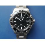 A boxed gent's stainless steel Tag Heuer 2012 'Black Kit' Ceramic Automatic Aquaracer bracelet wrist