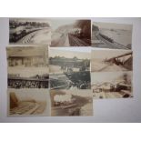 11 early postcards showing views of Teignmouth Station and the railway line nearby.