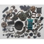 A collection of artefacts, Roman & hammered coins - many appear to have been excavated.