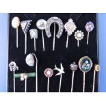 A collection of 16 Victorian tie pins.