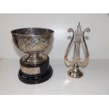 A St. Audrie's School silver trophy cup , 5" diameter - a/f together with a Birmingham silver