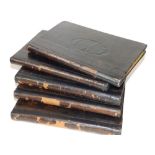 An antique Machzor set of five Jewish prayer books, 9" x 6". (5)