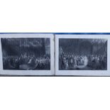 A pair of Victorian black & white prints by George Hayter - Marriage/Coronation of Queen Victoria,