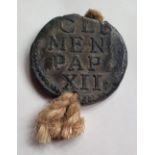 A lead papal bulla of Pope Clement XII, 1730-1740.