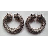 Two Eastern white metal bangles, 3.5".
