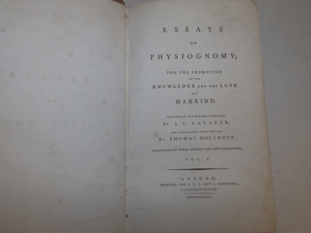 Lavater - 'Essays on Physiognomy', two vols., illus., printed in London by Robinson 1789, leather - Image 8 of 11
