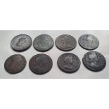 A collection of better quality 17th, 18th & 19thC halfpennies.