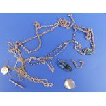 Various modern 9ct chains and other items.
