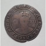 An Edward VI silver shilling.