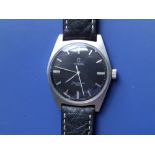 A gent's 1969 stainless steel Omega Seamaster 600, Model 135041 with black dial, centre seconds,