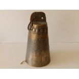 An antique African bronze bell, 9.5" high