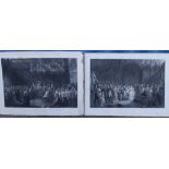 A pair of Victorian black & white prints by George Hayter - The Marriage & Coronation of Queen