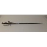 A mid-18thC continental silver-hilted small sword, probably French, the guard having a scrolled