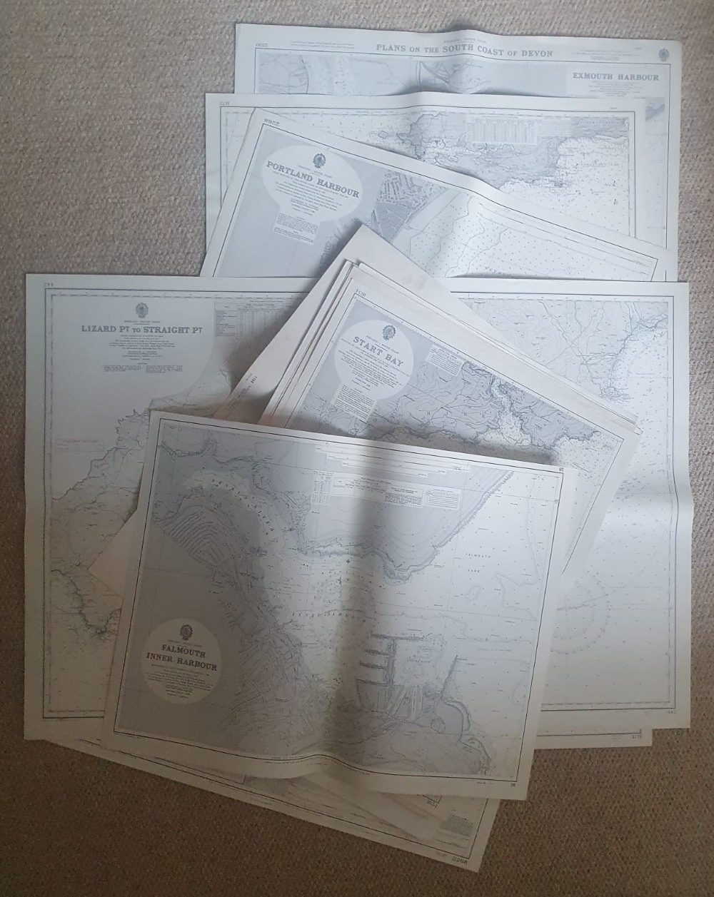 A quantity of maritime charts - mainly Westcountry from 1960's & 70's.