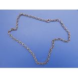 A yellow metal belcher link necklace, 18".