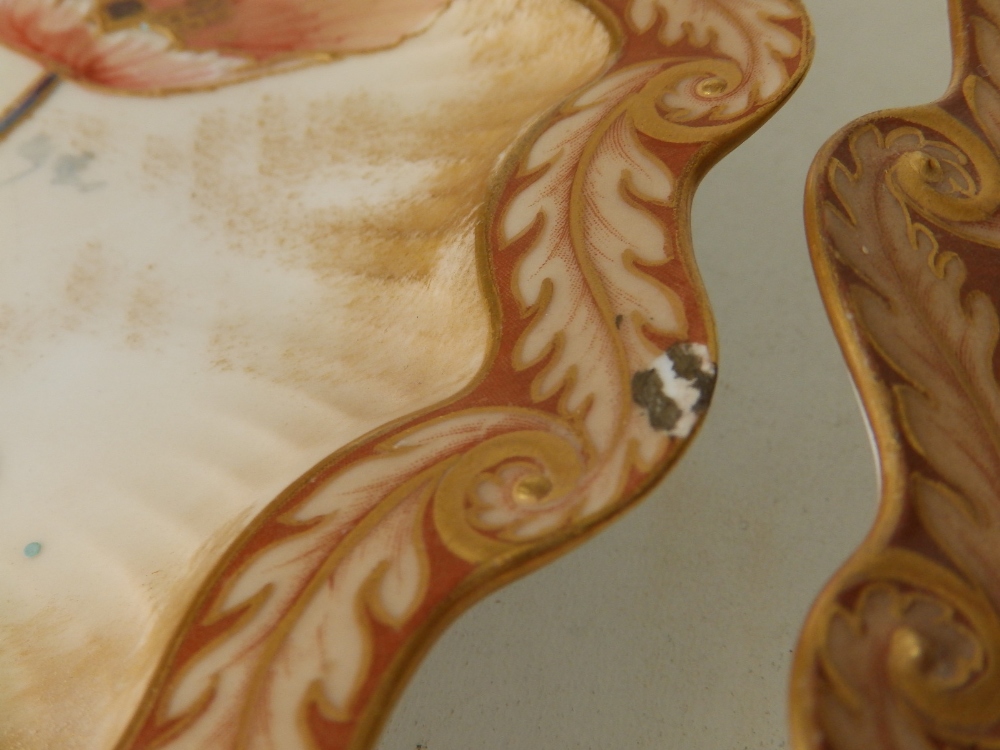 A pair of Doulton Burslem leaf-scroll border 9" dessert plates - a/f, another, a 10.5" Royal Doulton - Image 3 of 6