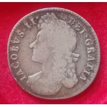 A James I silver half crown - QVARTO.