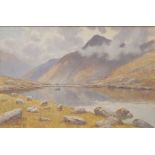 Warren Williams ARCA (1863-1941) - watercolour - Lake scene with mountains, signed, 19" x 29".