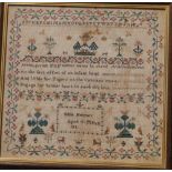 A Victorian silk embroidered sampler - Eliza Henney