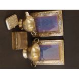 A silver cream jug & sugaer bowl, modern folding silver photo frame and a cigarette case & box. (5)