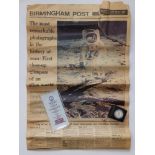 Neil Armstrong signature - A Birmingham Post four page souvenir supplement commemorating the landing