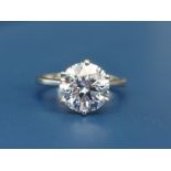 A modern certified diamond solitaire ring, the claw set brilliant cut stone weighing 2.52 carats