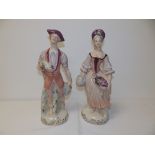 A pair of American Corday figures in Staffordshire style - 305, 16" high.