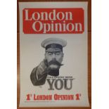 A rare London Opinion news-stand WWI recruiting poster by Alfred Leete - 'Your Country Needs You',