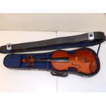 A modern Chinese Stentor 'Student's Violin' with two piece 12.5" back.