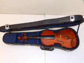 A modern Chinese Stentor 'Student's Violin' with two piece 12.5" back.