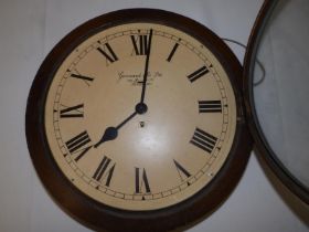 A 20thC dial wall clock retailed by Garrard & Co., Regent Street, 14" overall diameter.