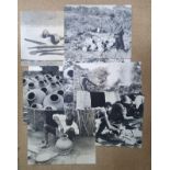 A collection of large format photographs by B. Kent depicting East African potters and barkcloth