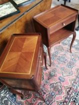 A pair of Edwardian mahogany bedside cabinets with oak linings. (2)