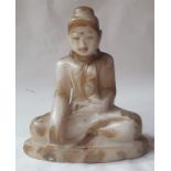 An Eastern carved & painted alabaster figure, 8.25"