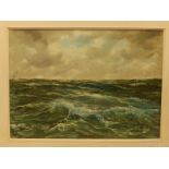 V. Berk - oil on canvas - Seascape, signed, 20" x 27".