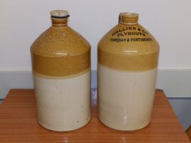 A stoneware cider jar - Coates & Co., Plymouth, 16" high and a damaged cider jar. (2)