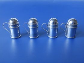 A pair of miniature silver dredgers - D&F, Birmingham 1905, 36mm high and two other similar