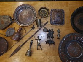A collection of Eastern copper, brass & metalware.