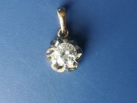 A single stone claw-set diamond pendant, the brilliant cut stone weighing approximately 0.50 carat.