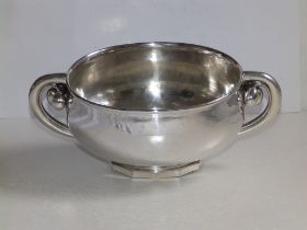 A Georg Jensen two-handled silver centrepiece bowl in Cherry pattern No.501, 1785g, 14" across