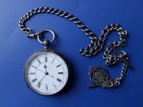 A silver cased chronograph pocket watch by H. Samuel, Manchester 527167, Chester marks for 1901,