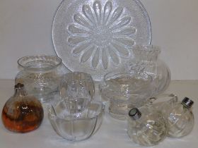 A small collection of Dartington and other colourless glass.