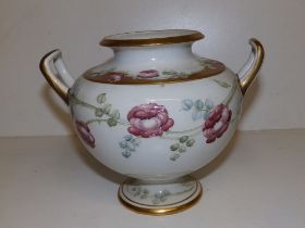 A Moorcroft MacIntyre two-handled vase in Rose Garland pattern, 7" high - handle restored.