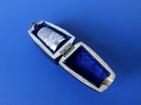 A silver thimble size 6 - WHW, Chester 1902, in tortoiseshell case.